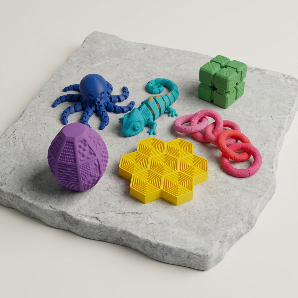 Brinquedos Sensoriais — peças personalizadas em 3D da Mimo & Co.